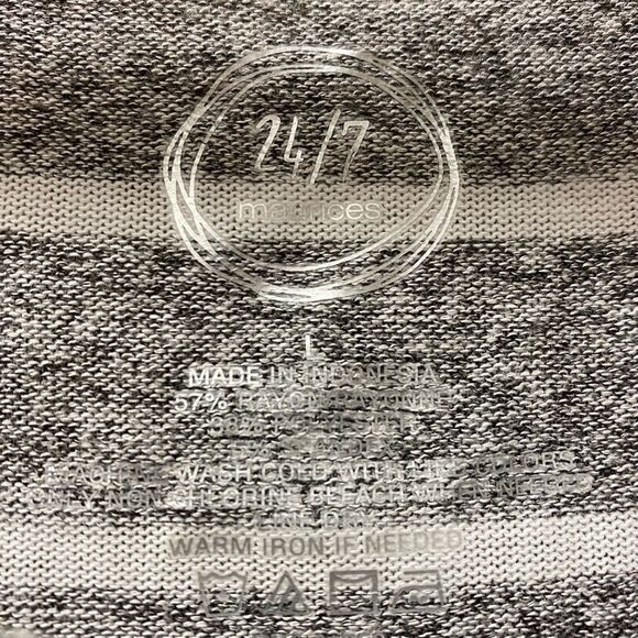 MAURICES 24/7 asymmetrical grey and white striped tunic top - Picture 2 of 5